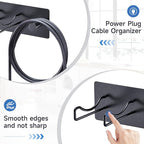 Hair Dryer Holder Wall Mounted, Universal Blow Dryer Holder, Hairdryer Storage Hanger with Plug&Cord Hook, Adhesive Hair Tool Organizer for Bathroom, Black