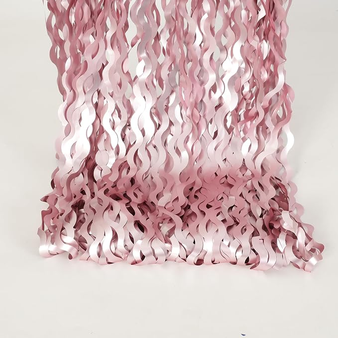4 Pack 3.3x6.6ft Pink Tinsel Curtain Party Backdrop - Image 8