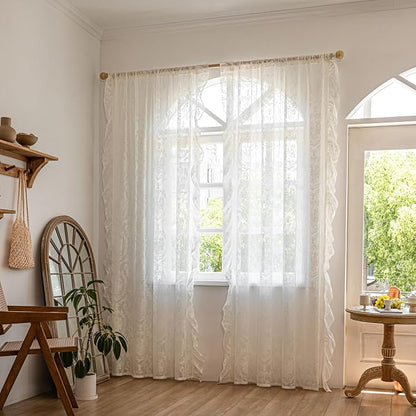 Deeprove Sheer Lace Curtains 63 Inches Long Pair - Image 9