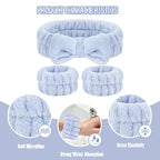 Face Wash Set - Microfiber Wristbands & Headband for Spa-Like Facial Cleansing