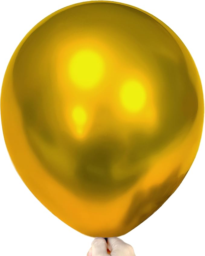Firomi Metallic Chrome Big Gold Balloons 18-inch 12 Pack | Large Helium Shiny by Firomi