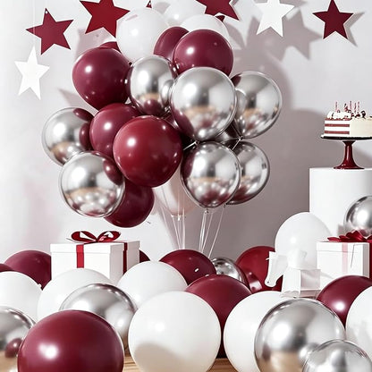 Graduation Decorations Maroon/Maroon White Graduation Party Decorations - Image 3