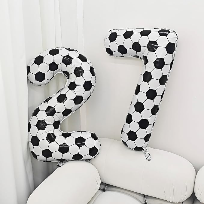 Black White Soccer Number 0 Balloon 10nd Birthday Decoration 40in 0 Balloon | - Image 5