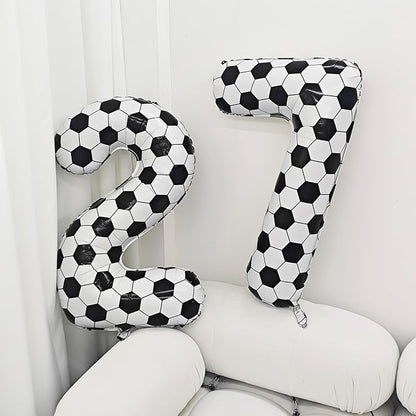 Black White Soccer Number 0 Balloon 10nd Birthday Decoration 40in 0 Balloon | - Image 5