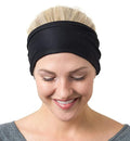 RiptGear Stretch Sport Headband for Women (Solid Black) — Made of Non-Slip Sweat Wicking Fabric — Great for Yoga, Running or The Gym — Soft Headband That Fits Most Head Sizes — (1-Pack)