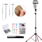 Klvied Metal Mannequin Head Stand, Reinforced Wig Stand Tripod for Styling, Adjustable Wig Head Stand Holder for Cosmetology Hairdressing Training,Rose Golden(Mannequin Head Not Included)