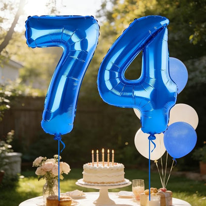 40 Inch Number 74 Balloons for 74th Birthday Party Decorations, 0-100 Dark Blue - Image 3