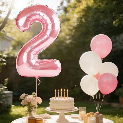 40 Inch Number 2 Balloons for 2nd Birthday Party Decorations, 0-100 Jewelry - Image 3