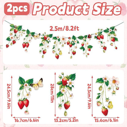 Strawberry Garland Banner Berry First Birthday Decor Strawberry Wildflower - Image 3