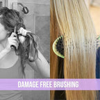 SimplyHair Ultimate Hair Extension Brush & Detangler Anti-Static, Dual Bristle Design, Soft Boar Bristle, Great for All Hair Types & Extensions - Green Ombre Brush Ideal for Adults & Kids
