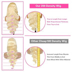 26 Inch 613 Lace Front Wigs Human Hair 200 Density 13x6 HD Transparent Lace Full & Thick Body Wave 613 Blonde Wig Glueless Pre Plucked with Baby Hair