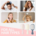 Mini Hair Bursh for Women Men and Kids, Protable Travel Size Hair Brush for Pockets Purses, Mini Detangler Brush for All Hair Types, Small Paddle Brush for Detangling (Pink)