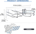 Hair Dryer and Straightener Holder Wall Mounted, Self Adhesive Blow Dryer and Flat Iron Storage Hair Tool Organizer for Bathroom Vanity (Silver)