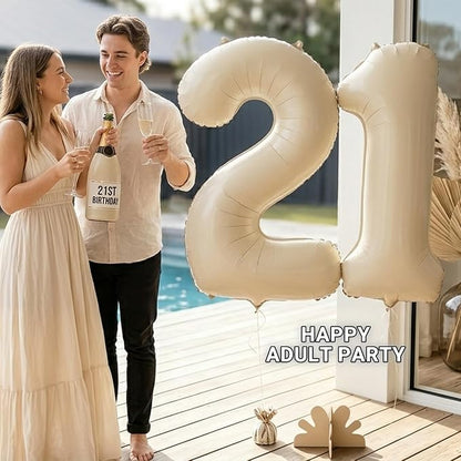 CARGEN 40 Inch Creamy White Number 2 Balloon Boho Neutral Party Decoration | - Image 9