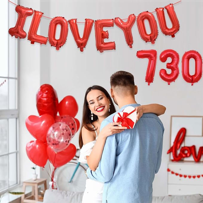 2 Set 20 Pcs Number Balloons 16 Inch Red 0-9 Number Mylar Foil Balloons Red - Image 5