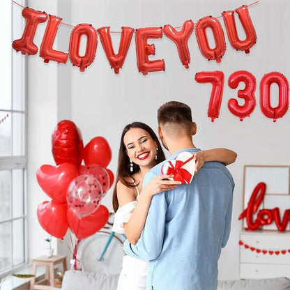 2 Set 20 Pcs Number Balloons 16 Inch Red 0-9 Number Mylar Foil Balloons Red - Image 5