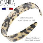 Camila Paris CP3464 French Headband for Women, Handmade White Tokyo, Strong Hold Grip Women's Hair Band, Ligth and Very Flexible, No Slip and Durable Styling Girls Hair Accessories, Made in France
