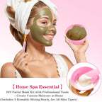 7Pcs Silicone Facial Mask Bowl DIY Face Mask Mixing Bowl for Home Salon Spa Face Skin Applicator Bowl, Pink