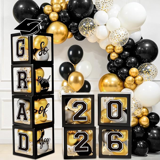Graduation Decorations Class of 2026, Balloons Boxes by QIYANPAX