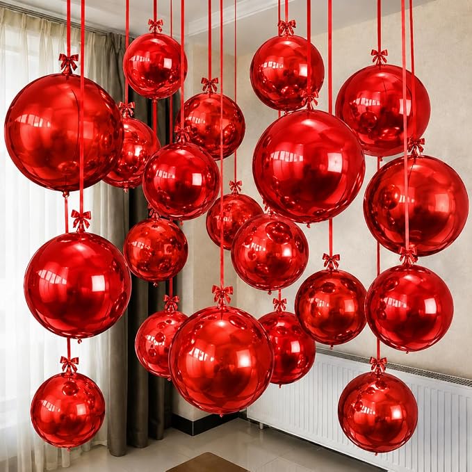 Red Round Foil Balloons by Togvu