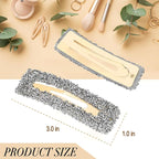 Rhinestone and Crystal Hair Clips 2-Pack, Sparkly Barrettes & Elegant Bling Accessories for Women & Girls(Set11)