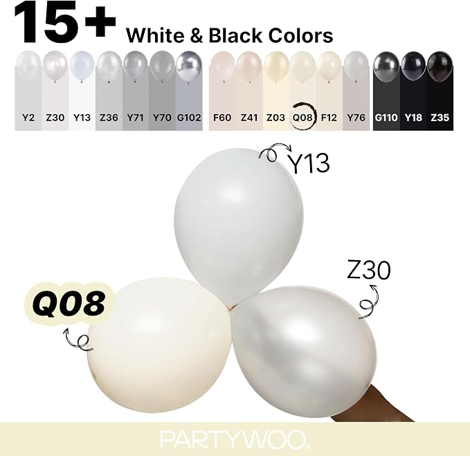 PartyWoo Beige Balloons 127pcs Different Sizes of 36 18 12 10 5 Inch Cream - Image 4