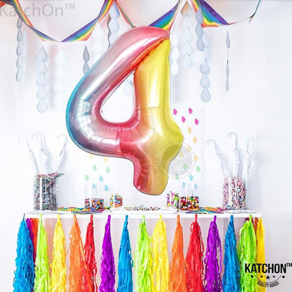 KatchOn Rainbow Number 4 Balloon 40 Inch | 4 Balloon Number - Image 6