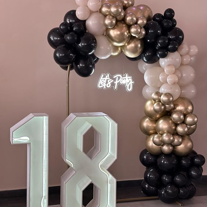Sand White Black Gold Balloon Arch Kit, Balloon Garland - Image 6