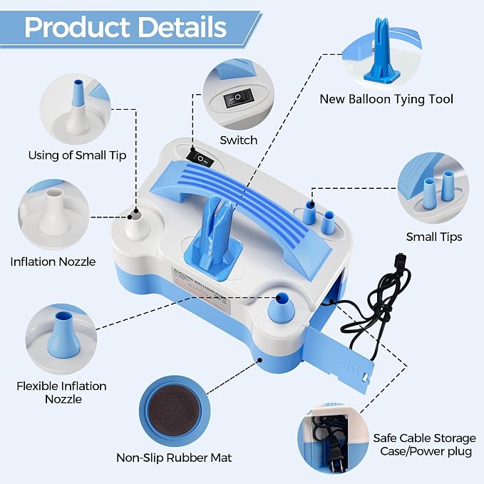 Electric Balloon Pump, Pump Electric, New Fast Balloon Tying Tool, Suitable - Image 8