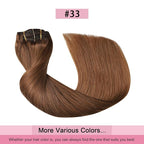 Pro2.0 Remy Clip in Extensions Real Human Hair Color #33 Dark Auburn Copper Remy Clip in Hair Extensions Real Human Hair 18inch 120g Thick 7pcs Seamless Double Weft for Women（#33-18inch）