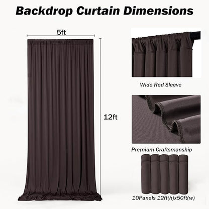 50ft×12ft Brown Backdrop Curtains - Image 7