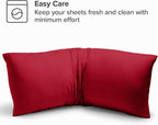 Bare Home Microfiber Body Pillow Cover - Ultra Soft - Cooling Pillowcase - Double Brushed - Pillowcase with Zipper Closure - Easy Care (21''x54'' Body Pillow Cover, Red)