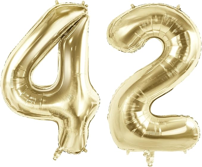 Number 42 Balloons for 42nd Birthday Party Decorations, 40 Inch 0-100 by Joycard
