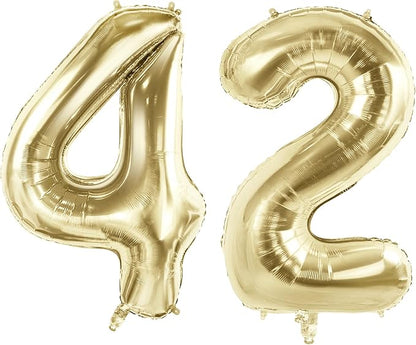 Number 42 Balloons for 42nd Birthday Party Decorations, 40 Inch 0-100 by Joycard
