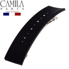 Camila Paris CP2652 French Hair Barrette Clip for Girls, Black, Metal Automatic Clasp Strong Hold Grip Hair Clips for Women, No Slip and Durable Styling Girls Hair Accessories, Made in France