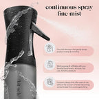 Kitsch Continuous Spray Bottle for Hair – Fine Mist Water Mister & Water Spray Bottle – Recycled Hair Spray Bottle – Spray Bottles for Cleaning, Styling, Plants & More – Black, 150ml