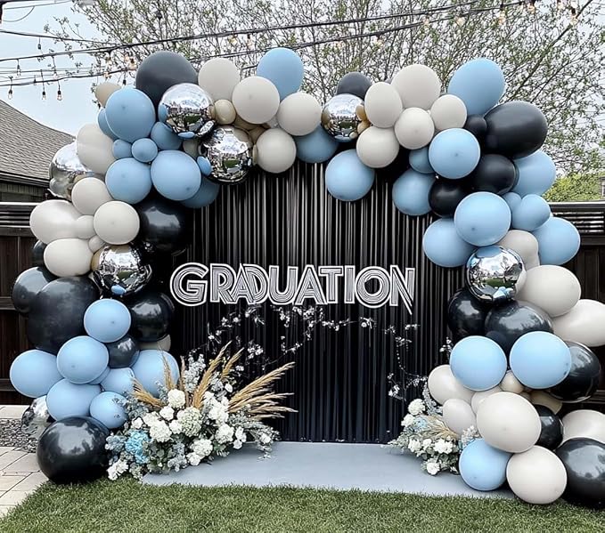 Dusty Blue Balloons Double Stuffed Blue Balloon Garland Arch Kit Different - Image 2
