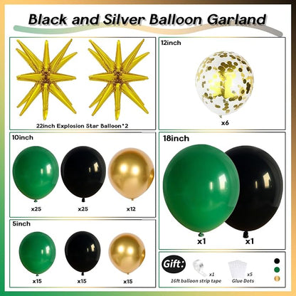 Dark Green and Black Balloon Arch Kit - Image 2