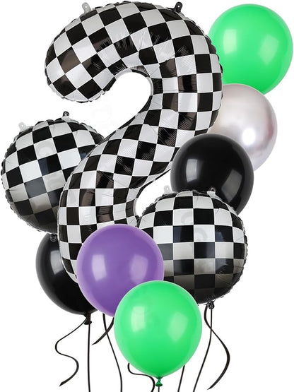Monster Truck Birthday Party Theme 40 Inch Checkered Number Balloon 2 | by GGDE