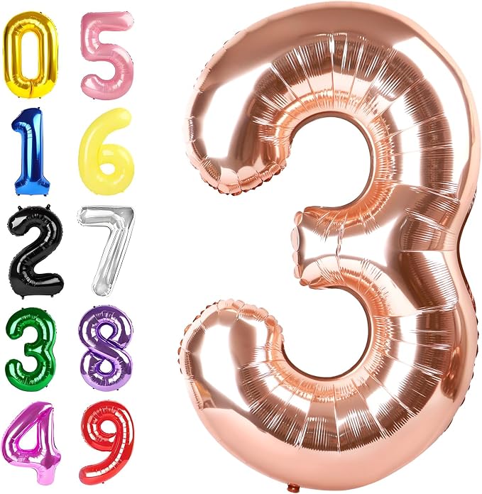 Number Balloons 40 Inch Rose Gold 2 Balloon by Argthjy