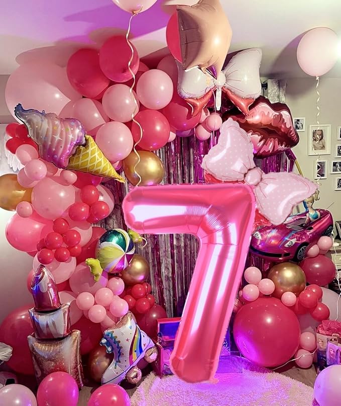40 inch Pink Number 7 Balloon - Image 4