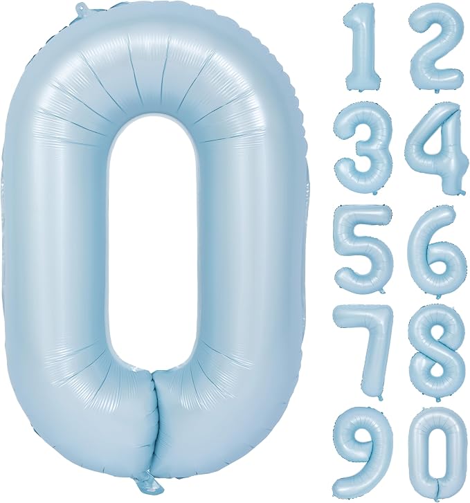 40 In Matte Blue Number Balloons Helium Foil Mylar Balloon Digital 0 | Birthday by Exquisitehighqualitypartydecorationstomeetyoureveryneed%EF%BC%81