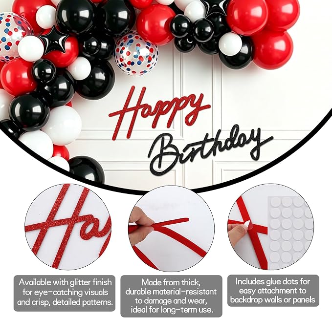 TONIFUL Happy Birthday Sign for Backdrop - Image 3