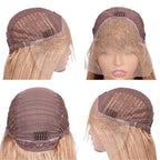 Honey Blonde Straight 13x4 Lace Front Human Hair Wigs with Baby Hair Pre Plucked Brazilian Virgin Hair Transparent HD Lace Frontal Wig for Black Women 180% Density 26 Inch