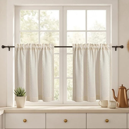 Boho Kitchen Cafe Curtains 25x24 Inch, 2 Panels - Image 2
