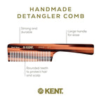 Kent 91T Wide Tooth Detangler Hair Comb for Women and Men - for Curly and Wavy Hair - Wet Hair Comb, Large Handle Wide Tooth Shower Comb for Effective Detangling, Saw-Cut Hand Polished made in England