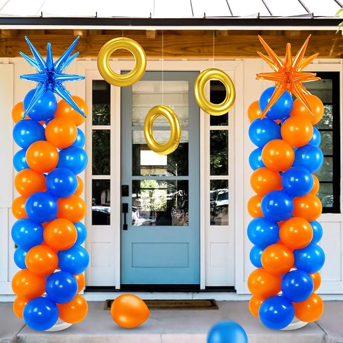 2 Set Blue Orange Toy Inspired Cartoon Balloon Column Stand Kit - Image 6