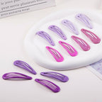 24 PCS 2.36 In Metal Snap Hair Barrettes For Women Water Drop Shape Hair Clips For Thick Thin Fine Hair,Bright Pink Purple