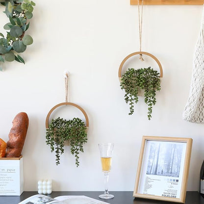 2pcs Artificial Succulents Hanging Plants 20.1'' Fake String of Pearls in Pot - Image 4
