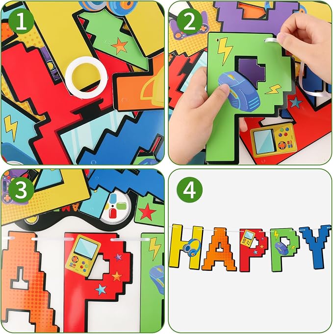 Video Game Controller Birthday Banner Video Gameing Theme Party Decorations - Image 3